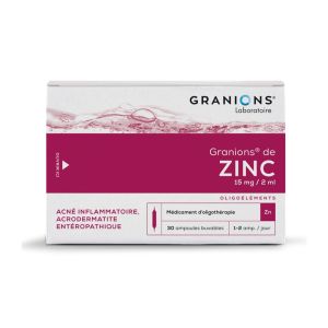 GRANIONS DE ZINC, solution buvable - 30 ampoules 2 ml