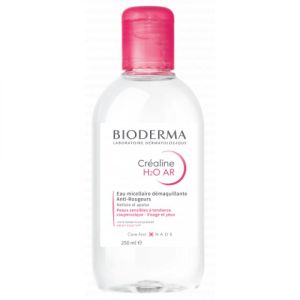 BIODERMA Créaline H2O AR 250ml - Solution Eau Micellaire Démaquillante Anti Rougeurs sans Rinçage -