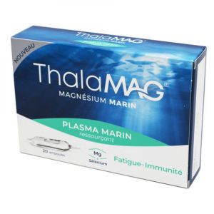 THALAMAG Magnésium Marin 20 Ampoules Plasma Marin Ressourçant - Fatigue, Immunité