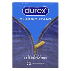 DUREX Classic Jeans 20 préservatifs lubrifiés confort et confiance
