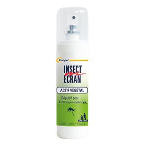 INSECT ECRAN Actif Végétal Répulsif Peau - Dès 3 Ans - Répulsif Insectes Moustiques, Tiques - 100ml