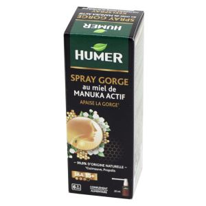 HUMER Spray Gorge 20ml au Miel de Manuka Actif IAA15+