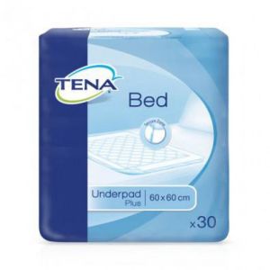TENA BED PLUS 60 x 60 cm - Alèse Super Absorbante, Intraversable, à Usage Unique pour des Fuites Uri