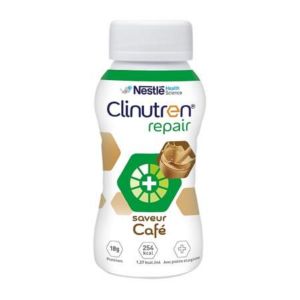 CLINUTREN REPAIR Café - Complément Nutritionnel 250 Kcal - Cicatrisation - Lot de 4 - Bouteille/200m