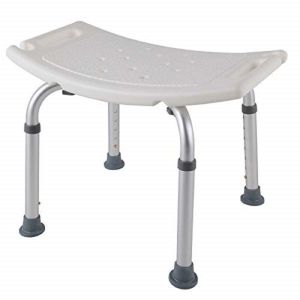 BETTERLIFE le Tabouret de Douche Large Assise avec Poignées, Réglable en Hauteur - 1 unité