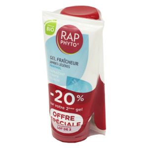 RAP PHYTO BIO Gel Fraîcheur Jambes Légères Menthol Lot de 2x 150ml - Rafraîchit, Tonifie, Délasse