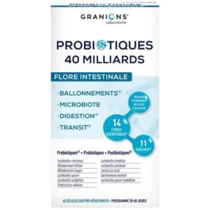 GRANIONS - Probiotiques Flore Intestinale - 40 gélules