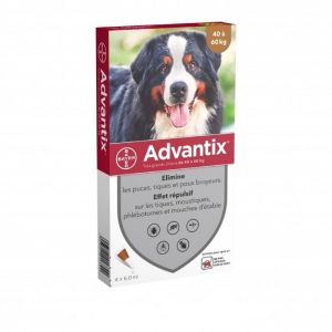 ADVANTIX TRES GRAND CHIEN 40 à 60 kg - Spot-on pipette - Bte/4 Pipettes de 6ml - BAYER SANTE ANIMALE