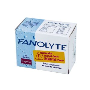 FANOLYTE Préparation Diététique pour Réhydratation - Pour Réhydrater en Cas de Diarrhée - 10 Sachets