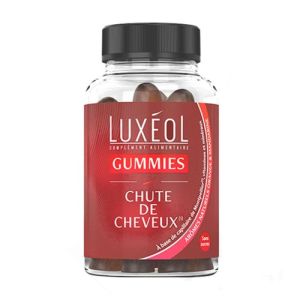 LUXÉOL - Gummies chute de cheveux - 60 gummies arôme naturel de cassis