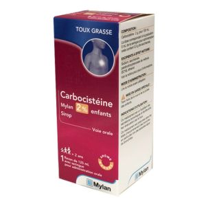 Carbocistéine Mylan 2% Enfant, sirop avec sucre - Flacon 125ml