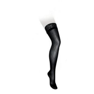 VEINAX Fantaisie Bas Noir Grands Losanges Autofixant - Contention Femme Classe 2 - 15-20 mmHg / 20-2