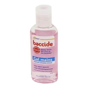 BACCIDE Gel Mains 30ml Parfum Amande Douce Format Voyage - Gel Mains Hydroalcoolique sans Rinçage -