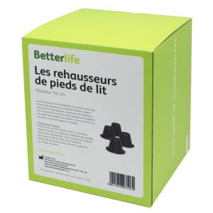 BETTERLIFE les Cônes Réhausseurs / Plots Surévélateurs de Pieds de Lit, Meubles - 14 cm - Lot/4