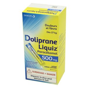 DolipraneLiquiz Paracétamol 500 mg suspension buvable - 12 sachets