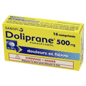 Doliprane 500 mg, 16 comprimés à avaler