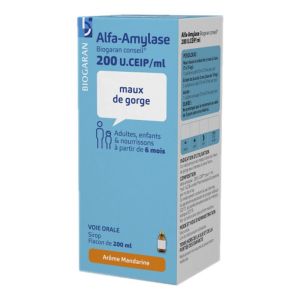 Alfa Amylase Biogaran Conseil 200 UI sirop - Flacon 200 ml