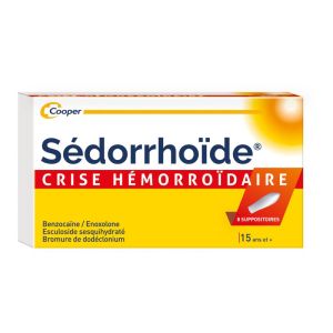 Sédorrhoïde Crise Hémorroïdaire, 8 suppositoires