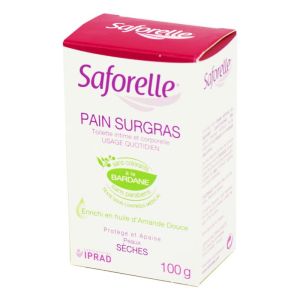 SAFORELLE Pain Surgras 100g - Toilette Intime et Corporelle - Peaux Sèches - Bardane, Amande Douce