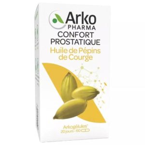 ARKOGELULES  Huile de Pépins de Courge 600mg d' Acide Linoléique - Bte/60 - Confort Urinaire au Masculin