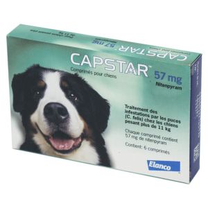 CAPSTAR CHIEN 57 mg Nitenpyram - Traitement des Infections par les Puces (C. felix)