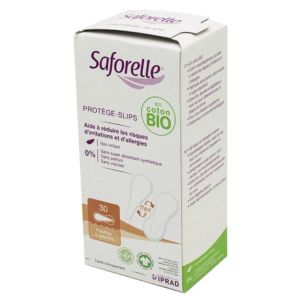SAFORELLE Coton Protect 30 Protège Slips FLEX en Coton Bio, Extra Fins - Hygiène Féminine