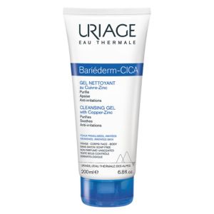 URIAGE BARIEDERM CICA Gel Nettoyant au CuIvre Zinc 200ml - Peaux Fragilisées et Irritées