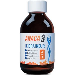 ANACA 3 Le Draineur 4 en 1 - Hibiscus, Frêne, Cola, Thé Vert, Zinc, Chrome - Fl/250ml