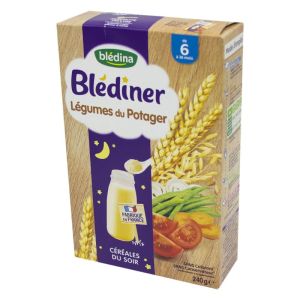 BLEDINER LEGUMES DU POTAGER (Oignons, Carottes, Haricots Verts, Tomates) - Céréales du Soir pour Béb