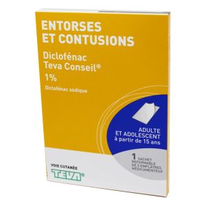 Diclofenac Teva Conseil 1% - 5 emplâtres