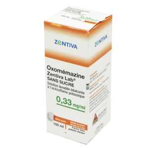 Oxomémazine Zentiva solution buvable, sans sucre - Flacon 150 ml