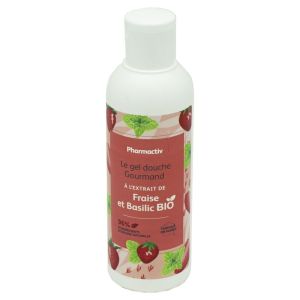 PHARMACTIV Le Gel Douche Gourmand 200ml à l' Extrait de Fraise et Basilic BIO