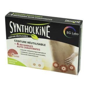 SYNTHOLKINE 1 Ceinture Réutilisable + 4 Recharges Auto-chauffantes