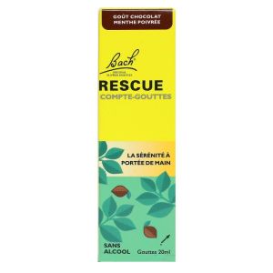 Rescue Bach compte-gouttes goût chocolat menthe poivrée 20ml - 5000488304497