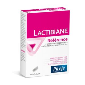 LACTIBIANE Référence 10 Gélules - 4 Souches Microbiotiques Concentrées Dosées à 10 Milliards