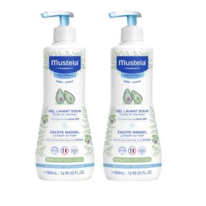 MUSTELA PEAU NORMALE LOT 2 Gel Lavant Doux 500 ML Corps et Cheveux - à l' Avocat Bio