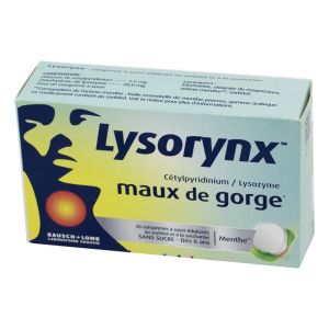 Lysorynx Maux de Gorge Menthe Comprimés à sucer - B/36