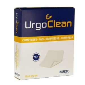 URGOCLEAN 13 x 12 cm Compresse Stérile - Pansement en Fibres, très Absorbant, TLC - Bte/16