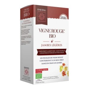 DAYANG VIGNE ROUGE BIO 15 Gélules Végétales - Complément Alimentaire Jambes Légères