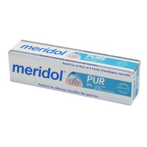 MERIDOL PUR 0% 75ml Dentifrice au Fluor et à l' Huile d' Eucalyptus - Défense des Gencives