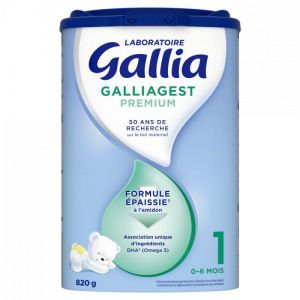 GALLIAGEST Premium 1 Bte/800g - Lait en Poudre 0 à 6 mois - Formule Epaissie, DHA
