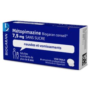 Metopimazine Biogaran 7,5Mg Lyoc Boîte de 8