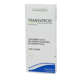 TRANSVERCID Dispositif pour application cutanée 14,54 mg/12 mm, boîte 8 sachets