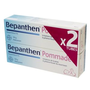 Bepanthen Pommade Dexpanthénol 5 % - Tube 2x 100g - Irritations de la Peau, Erythème Fessier