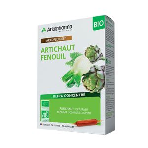 ARKOFLUIDES Artichaut Fenouil BIO - Détoxifiant - Innovation UltraExtract - B/20