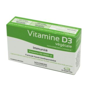NOVOMEDIS Vitamine D3 Végétale 1000 Ul - Bte/30 Capsules Molles - Immunité