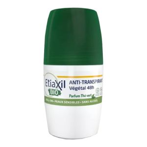 ETIAXIL BIO Anti Transpirant Végétal 48h Thé Vert 50ml - Transpiration Modérée des Aisselles