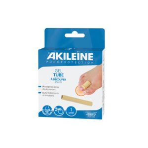 AKILEINE PODOPROTECTION Gel Tube à Découper 15 cm - Protège les Orteils des Chocs et Soulage la Doul