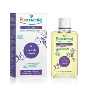 PURESSENTIEL DETENTE Huile de Massage BIO Lavande Neroli aux 6 Huiles Essentielles - Fl/100ml