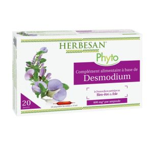 HERBESAN Phyto Desmodium 20 Ampoules de 15ml - Complément Alimentaire Bien-Etre du Foie